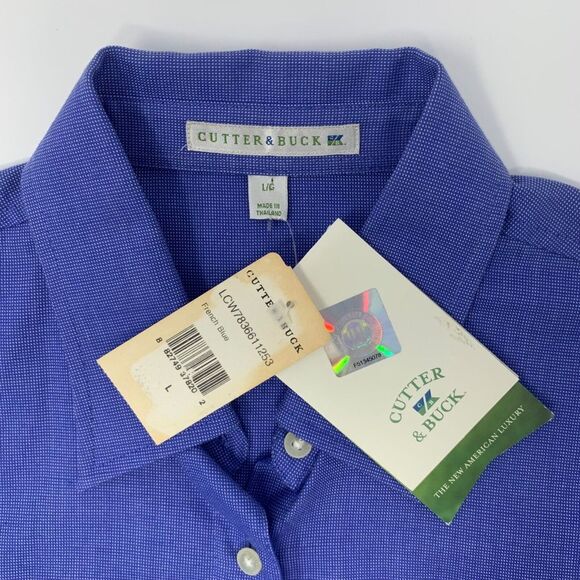 FSU Cutter & Buck NWT Women's Shirt  Blue Oxford Long Sleeve Button Up‎ Size L - Picture 5 of 8